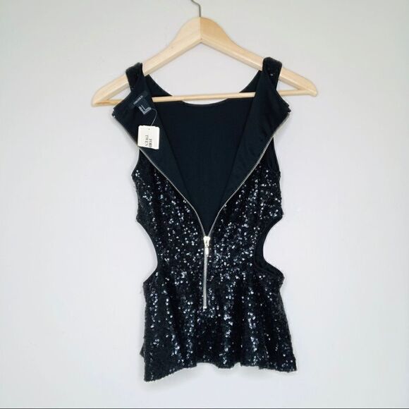 FOREVER 21🌺Black Sequin Sleeveless Skirted Top🌺 - Picture 9 of 9